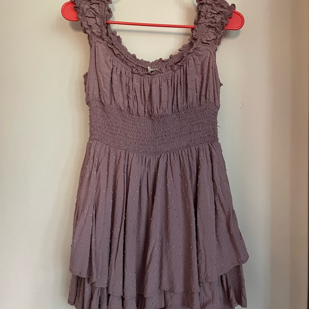 Urban Outfitters Rosie Smocked Tiered Ruffle Romper dress